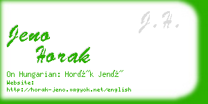 jeno horak business card